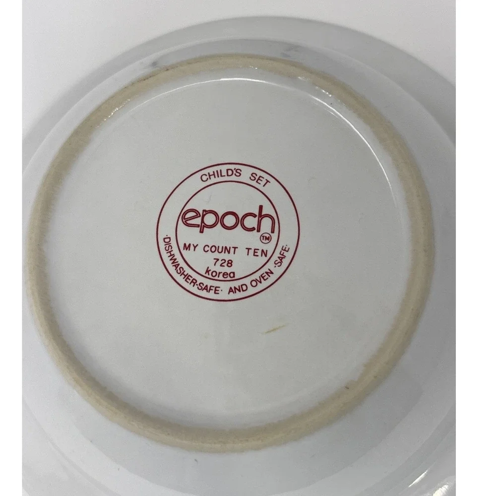 Epoch My Count Ten Childs‎ Plate and Bowl Set Numbers Fruits Shapes 728 Korea